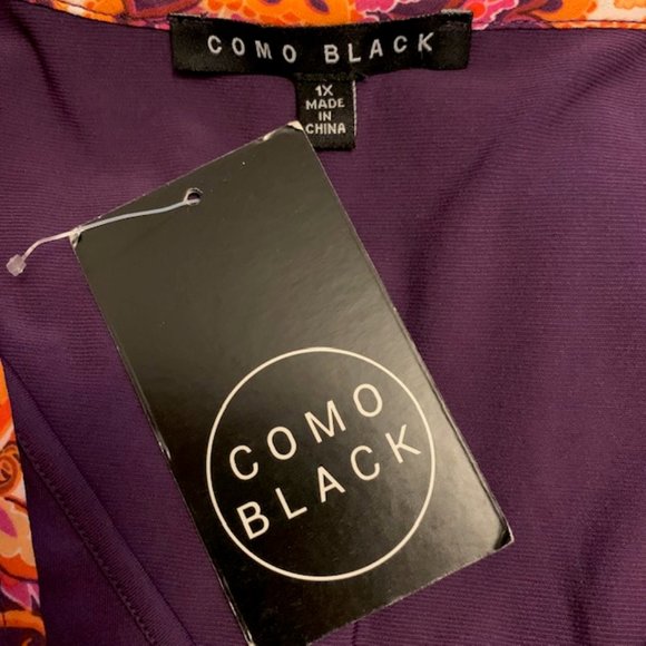 Como Black NWT Multi Color Ponch Size 1X - Picture 8 of 8